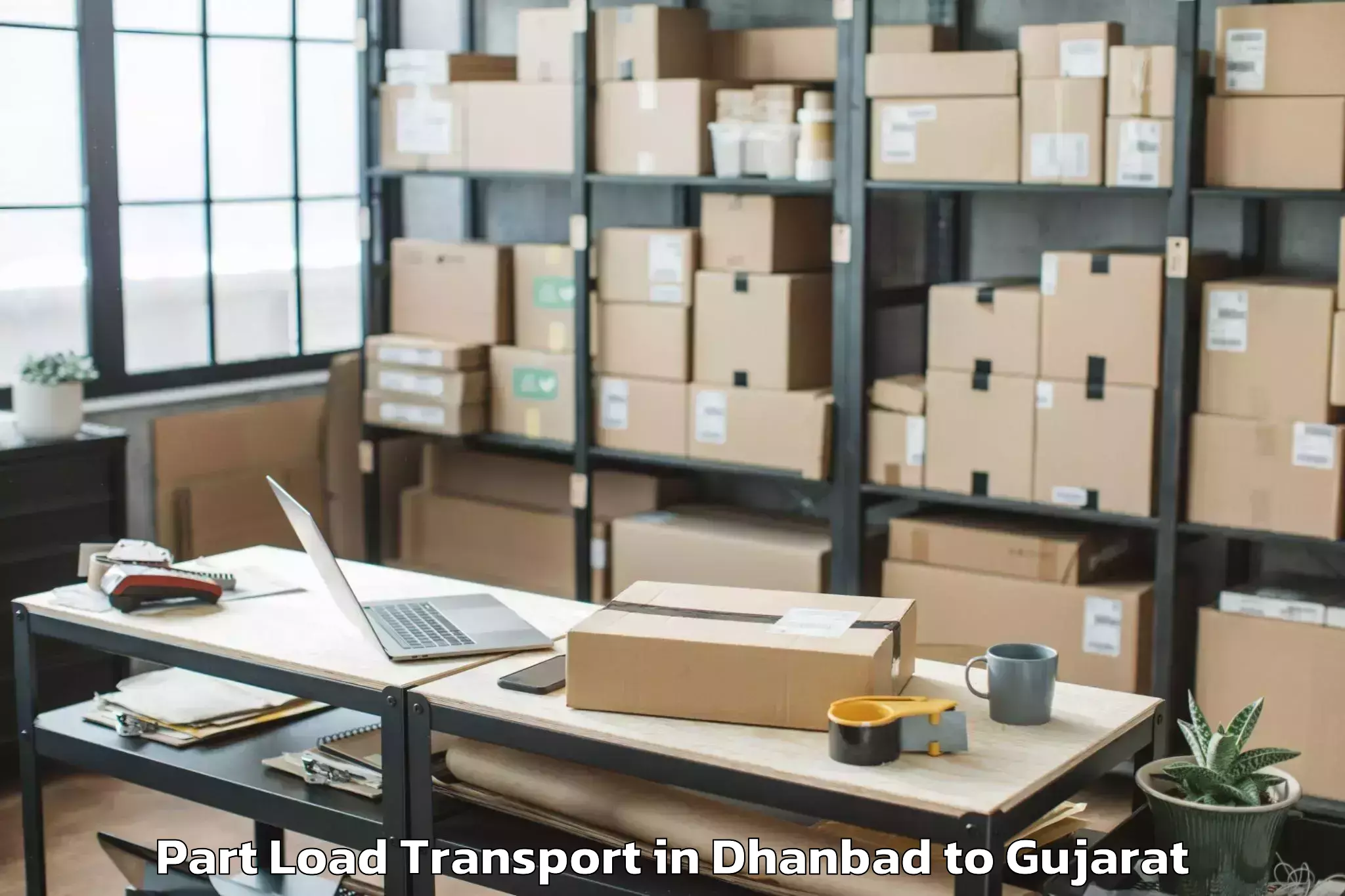 Hassle-Free Dhanbad to Crystal Mall Rajkot Part Load Transport